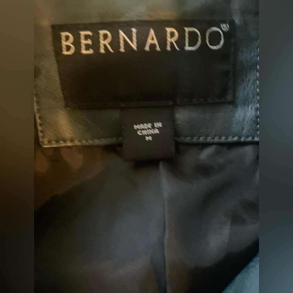 Bernardo Leather Black/Blue Quilted Motorcycle Jacket - Picture 3 of 3